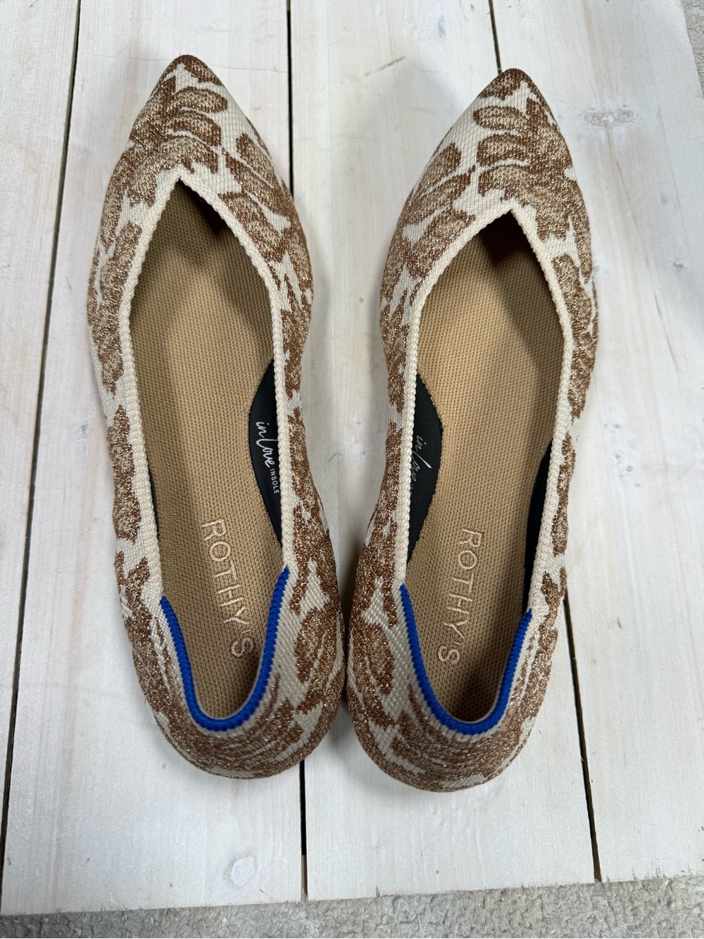 Rothy's The Point Chantilly Gold Size 8.5 NEW - Picture 5 of 9